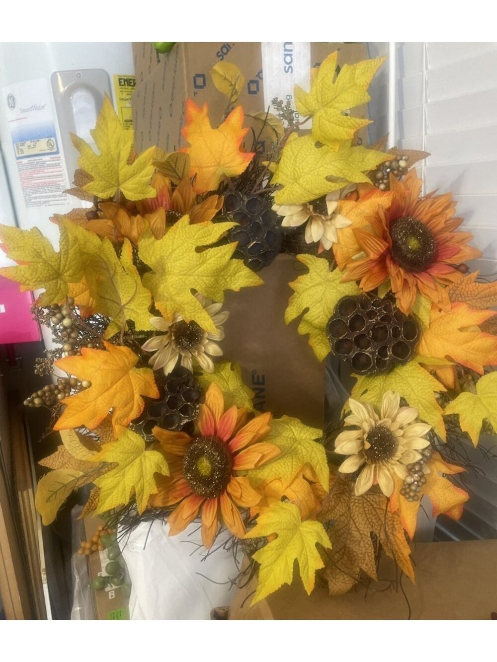 Colorful Fall Grapevine Wreath Autumn Wreath Door Wall Hanging Wreath